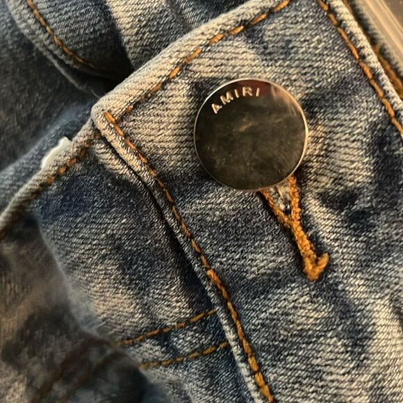 AMIRI MX1 Biker Patch Distressed Jeans Clay Indigo Size 38 - Picture 10 of 13